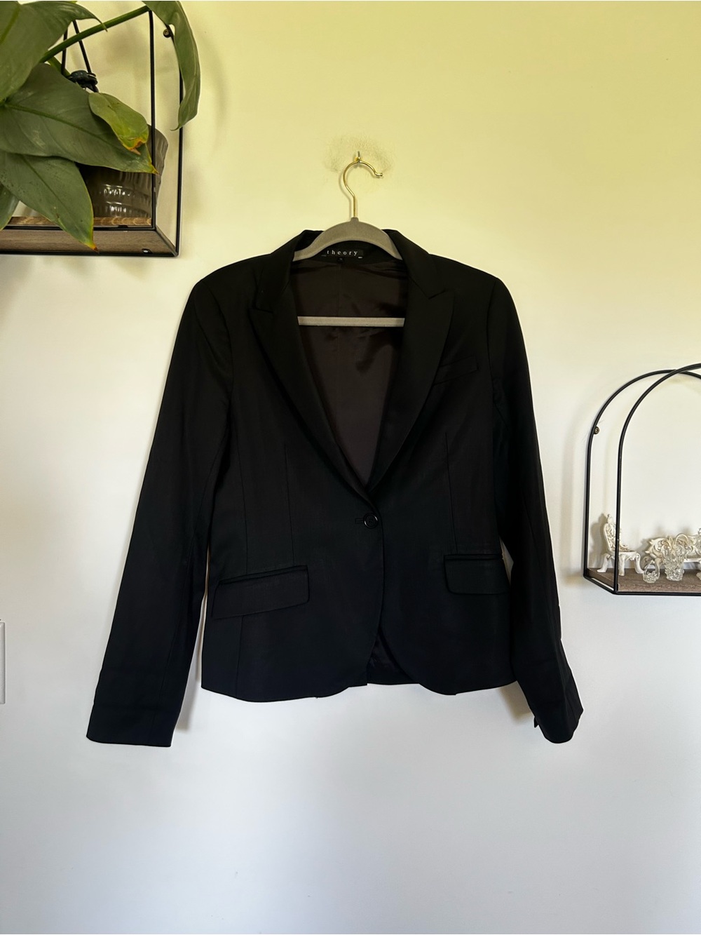 Theory Black Wool Blazer Size 10